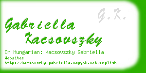 gabriella kacsovszky business card